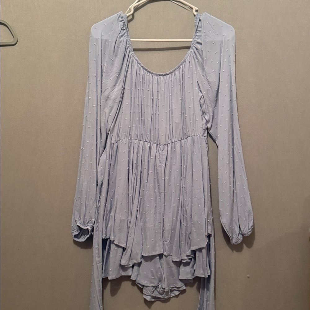 NWT Altar’d State Light Blue Long Sleeve Romper Size Medium - Picture 5 of 5